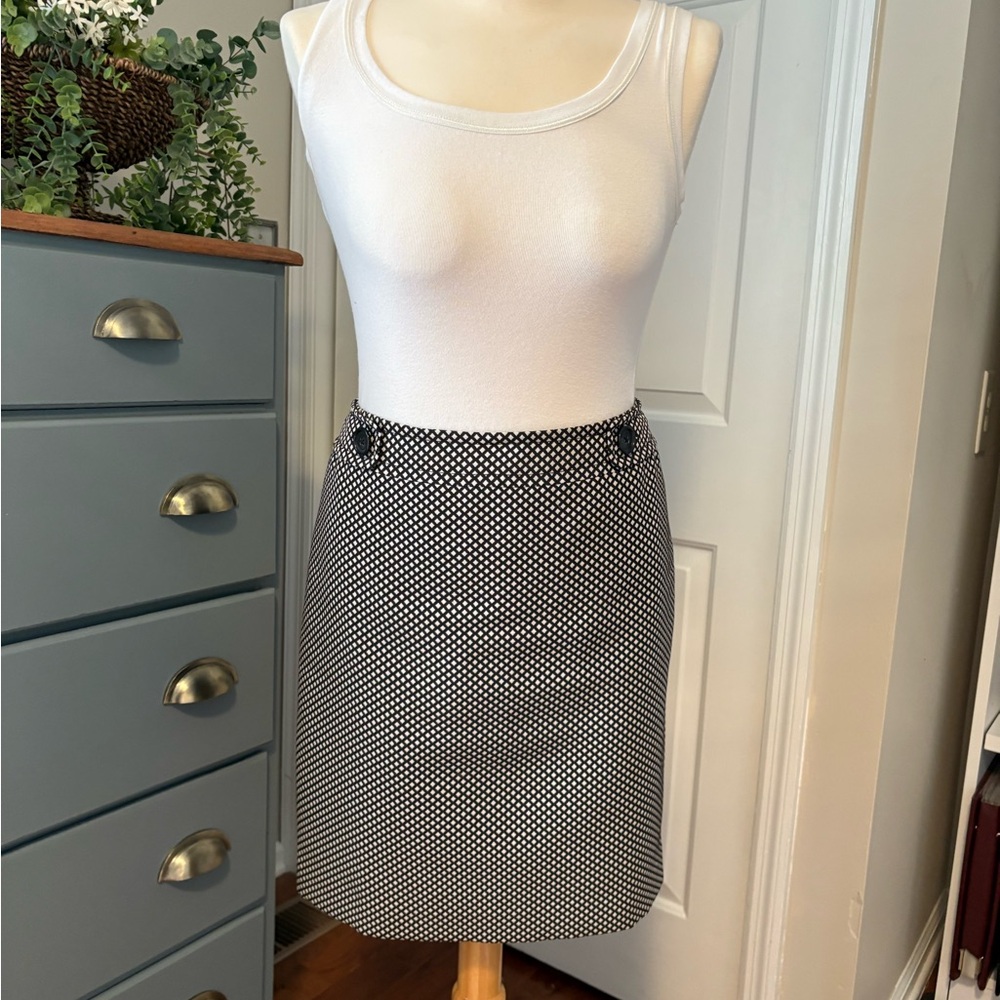 ANN TAYLOR PENCIL SKIRT, BLACK & WHITE, 10P